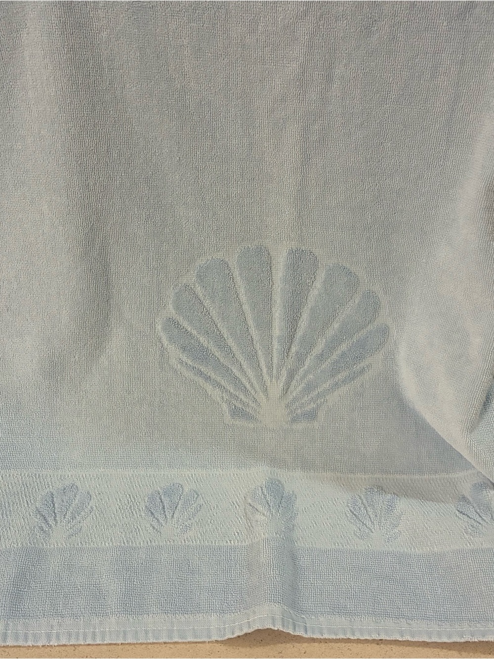 jcpenney Pale Blue Embossed Shell Bath Towel
